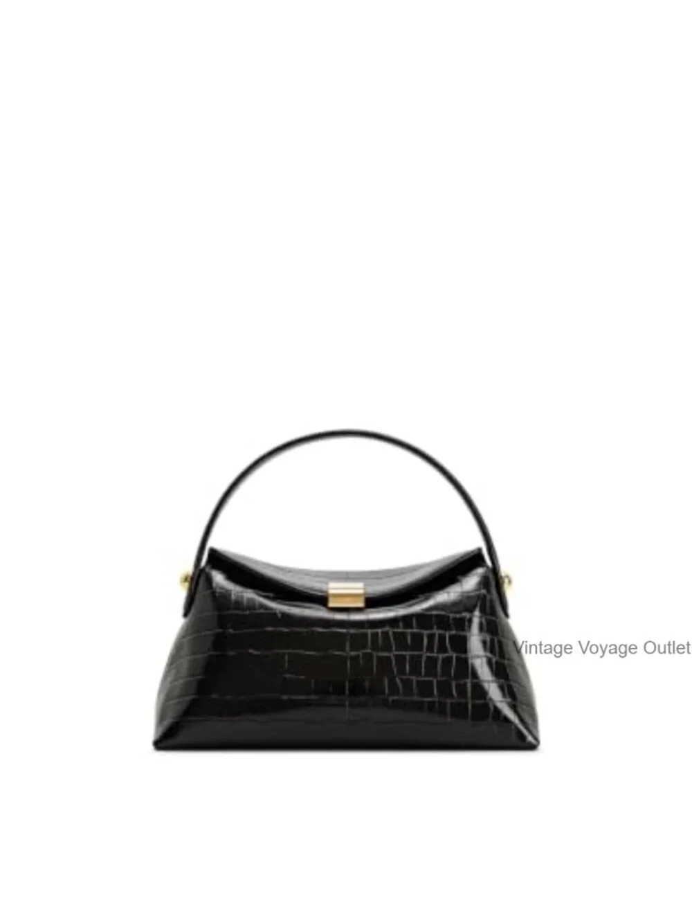 Croc-Embossed Vegan Leather Top Handle Satchel Crossbody Bag